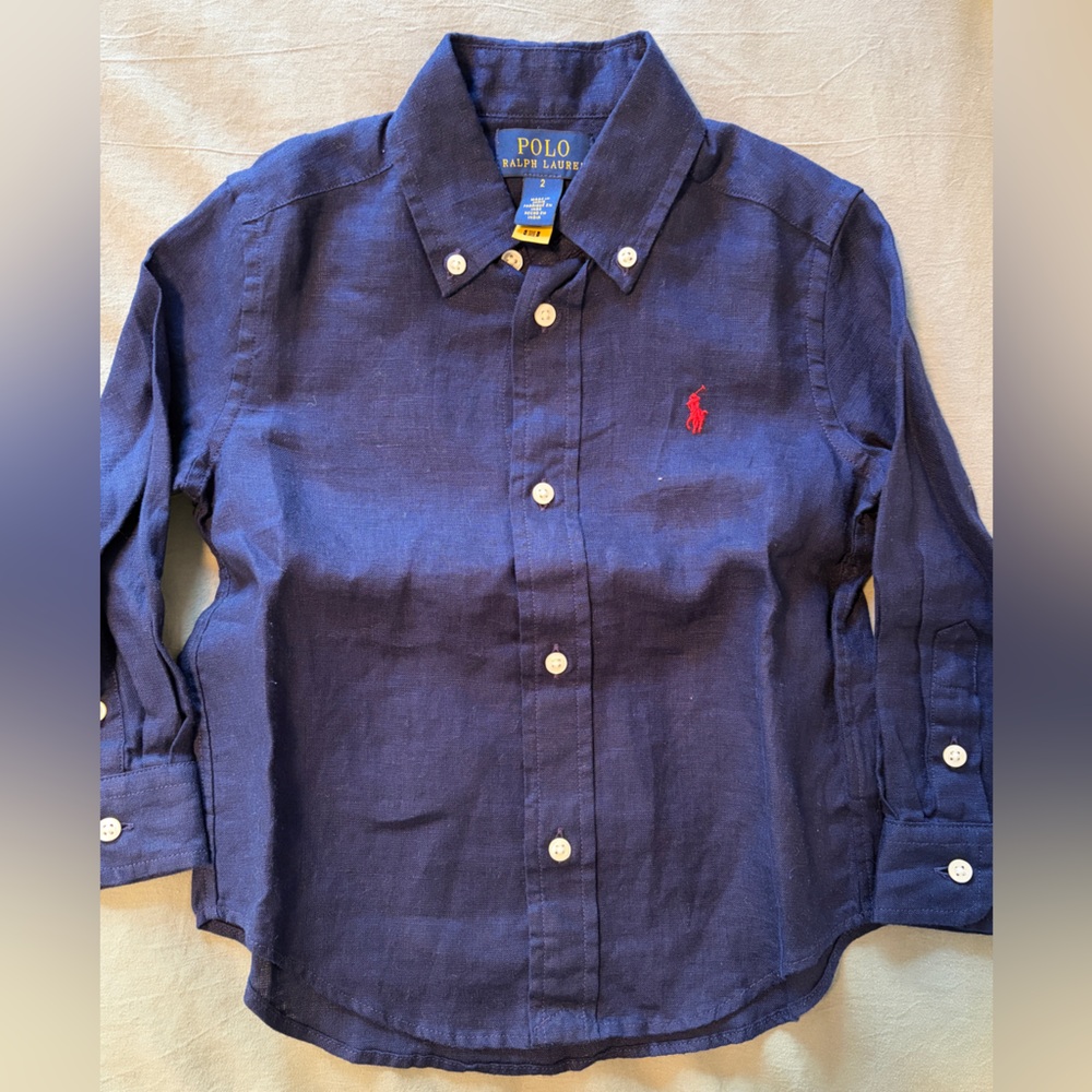 Polo by Ralph Lauren Kids Blue Linen Shirt 2T